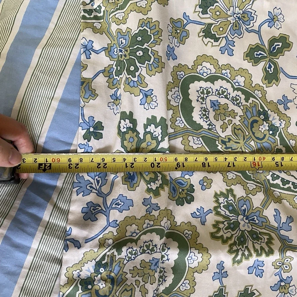 Ralph Lauren Paisley Striped Reversible King Size Comforter, 2 Shams & Bedskirt